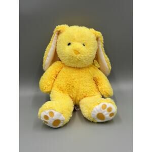 Walmart Yellow Bunny Rabbit Plush 10” Stuff Animal Yellow W/ Ribbon Bow